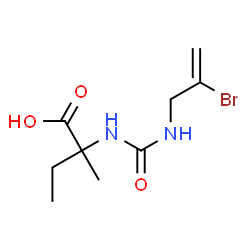ChemSpider 2D Image | N-[(2-Bromo-2-propen-1-yl)carbamoyl]isovaline | C9H15BrN2O3
