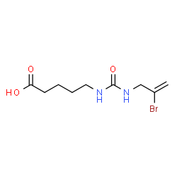 ChemSpider 2D Image | 5-{[(2-Bromo-2-propen-1-yl)carbamoyl]amino}pentanoic acid | C9H15BrN2O3
