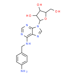ChemSpider 2D Image | N-(4-Aminobenzyl)-9-pentofuranosyl-9H-purin-6-amine | C17H20N6O4