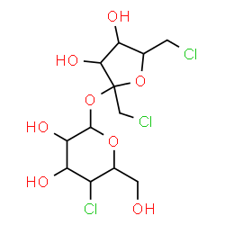 ChemSpider 2D Image | 1,6-Dichloro-1,6-dideoxyhex-2-ulofuranosyl 4-chloro-4-deoxyhexopyranoside | C12H19Cl3O8