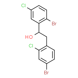ChemSpider 2D Image | 1-(2-Bromo-5-chlorophenyl)-2-(4-bromo-2-chlorophenyl)ethanol | C14H10Br2Cl2O