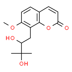 ChemSpider 2D Image | 8-(2,3-Dihydroxy-3-methylbutyl)-7-methoxy-2H-chromen-2-one | C15H18O5