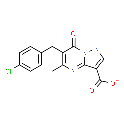 ChemSpider 2D Image | 6-(4-Chlorobenzyl)-5-methyl-7-oxo-1,7-dihydropyrazolo[1,5-a]pyrimidine-3-carboxylate | C15H11ClN3O3