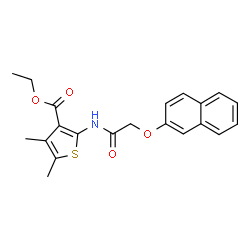 ChemSpider 2D Image | Ethyl 4,5-dimethyl-2-{[(2-naphthyloxy)acetyl]amino}-3-thiophenecarboxylate | C21H21NO4S