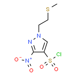 ChemSpider 2D Image | 1-[2-(Methylsulfanyl)ethyl]-3-nitro-1H-pyrazole-4-sulfonyl chloride | C6H8ClN3O4S2