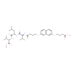ChemSpider 2D Image | Methyl N-(4-{[7-(4-methoxy-4-oxobutoxy)-2-naphthyl]oxy}butanoyl)-L-valyl-L-leucyl-L-valinate | C36H53N3O9