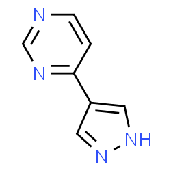 ChemSpider 2D Image | 4-(1H-Pyrazol-4-yl)pyrimidine | C7H6N4