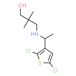ChemSpider 2D Image | 3-{[1-(2,5-Dichloro-3-thienyl)ethyl]amino}-2,2-dimethyl-1-propanol | C11H17Cl2NOS