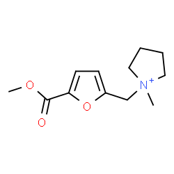 ChemSpider 2D Image | 1-{[5-(Methoxycarbonyl)-2-furyl]methyl}-1-methylpyrrolidinium | C12H18NO3