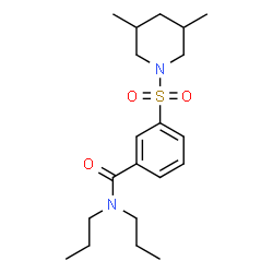 ChemSpider 2D Image | 3-[(3,5-Dimethyl-1-piperidinyl)sulfonyl]-N,N-dipropylbenzamide | C20H32N2O3S