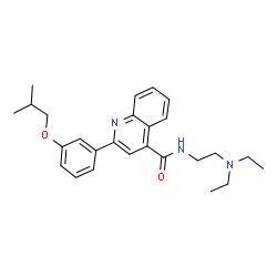 ChemSpider 2D Image | N-[2-(Diethylamino)ethyl]-2-(3-isobutoxyphenyl)-4-quinolinecarboxamide | C26H33N3O2