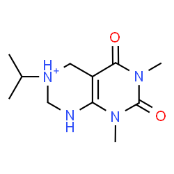 ChemSpider 2D Image | 3-Isopropyl-6,8-dimethyl-5,7-dioxo-1,2,3,4,5,6,7,8-octahydropyrimido[4,5-d]pyrimidin-3-ium | C11H19N4O2