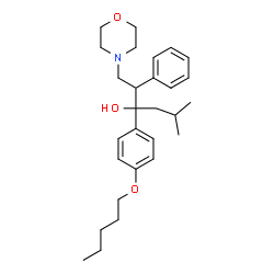 ChemSpider 2D Image | 5-Methyl-1-(4-morpholinyl)-3-[4-(pentyloxy)phenyl]-2-phenyl-3-hexanol | C28H41NO3