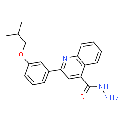 ChemSpider 2D Image | 2-(3-Isobutoxyphenyl)-4-quinolinecarbohydrazide | C20H21N3O2