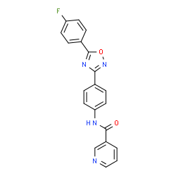 ChemSpider 2D Image | N-{4-[5-(4-Fluorophenyl)-1,2,4-oxadiazol-3-yl]phenyl}nicotinamide | C20H13FN4O2