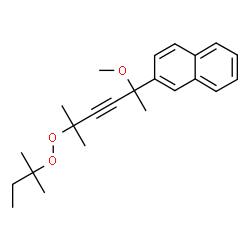ChemSpider 2D Image | 5-Methoxy-2-methyl-5-(2-naphthyl)hex-3-yn-2-yl 2-methylbutan-2-yl peroxide | C23H30O3