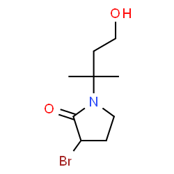 ChemSpider 2D Image | 3-Bromo-1-(4-hydroxy-2-methyl-2-butanyl)-2-pyrrolidinone | C9H16BrNO2
