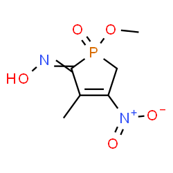 ChemSpider 2D Image | N-Hydroxy-1-methoxy-3-methyl-4-nitro-1,5-dihydro-2H-phosphol-2-imine 1-oxide | C6H9N2O5P