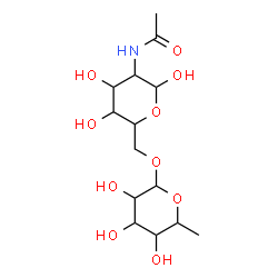 ChemSpider 2D Image | 2-Acetamido-2-deoxy-6-O-(6-deoxyhexopyranosyl)hexopyranose | C14H25NO10