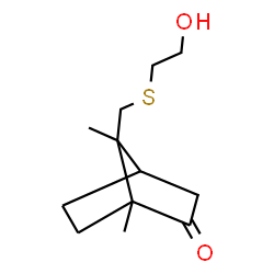 ChemSpider 2D Image | 7-{[(2-Hydroxyethyl)sulfanyl]methyl}-1,7-dimethylbicyclo[2.2.1]heptan-2-one | C12H20O2S
