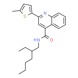 ChemSpider 2D Image | N-(2-Ethylhexyl)-2-(5-methyl-2-thienyl)-4-quinolinecarboxamide | C23H28N2OS