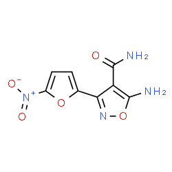 ChemSpider 2D Image | 5-Amino-3-(5-nitro-2-furyl)-1,2-oxazole-4-carboxamide | C8H6N4O5