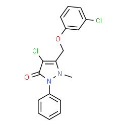 ChemSpider 2D Image | 4-Chloro-5-[(3-chlorophenoxy)methyl]-1-methyl-2-phenyl-1,2-dihydro-3H-pyrazol-3-one | C17H14Cl2N2O2