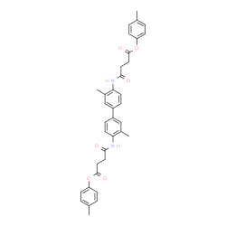 ChemSpider 2D Image | Bis(4-methylphenyl) 4,4'-[(3,3'-dimethyl-4,4'-biphenyldiyl)diimino]bis(4-oxobutanoate) | C36H36N2O6