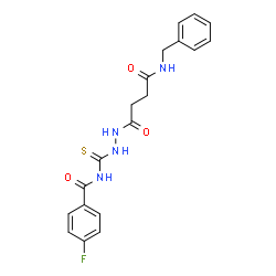 ChemSpider 2D Image | N-({2-[4-(Benzylamino)-4-oxobutanoyl]hydrazino}carbonothioyl)-4-fluorobenzamide | C19H19FN4O3S