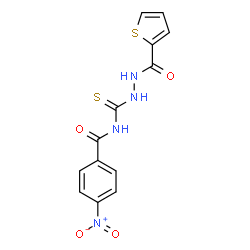 ChemSpider 2D Image | 4-Nitro-N-{[2-(2-thienylcarbonyl)hydrazino]carbonothioyl}benzamide | C13H10N4O4S2