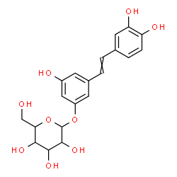 ChemSpider 2D Image | 3-[2-(3,4-Dihydroxyphenyl)vinyl]-5-hydroxyphenyl hexopyranoside | C20H22O9