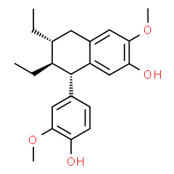 ChemSpider 2D Image | (6R,7S,8S)-6,7-Diethyl-8-(4-hydroxy-3-methoxyphenyl)-3-methoxy-5,6,7,8-tetrahydro-2-naphthalenol | C22H28O4