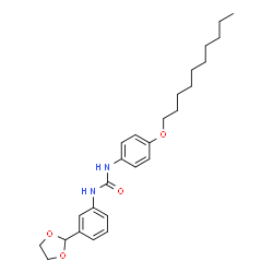 ChemSpider 2D Image | 1-[4-(Decyloxy)phenyl]-3-[3-(1,3-dioxolan-2-yl)phenyl]urea | C26H36N2O4