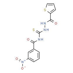 ChemSpider 2D Image | 3-Nitro-N-{[2-(2-thienylcarbonyl)hydrazino]carbonothioyl}benzamide | C13H10N4O4S2