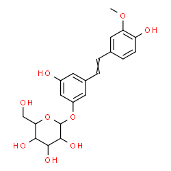 ChemSpider 2D Image | 3-Hydroxy-5-[2-(4-hydroxy-3-methoxyphenyl)vinyl]phenyl hexopyranoside | C21H24O9