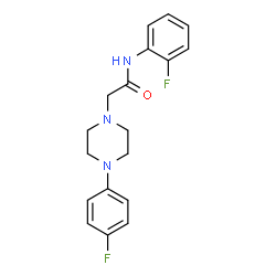 ChemSpider 2D Image | N-(2-Fluorophenyl)-2-[4-(4-fluorophenyl)-1-piperazinyl]acetamide | C18H19F2N3O