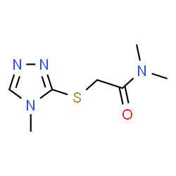 ChemSpider 2D Image | N,N-Dimethyl-2-[(4-methyl-4H-1,2,4-triazol-3-yl)sulfanyl]acetamide | C7H12N4OS