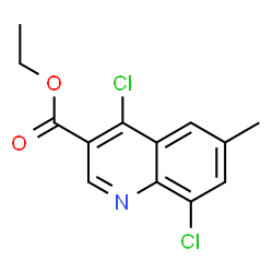 ChemSpider 2D Image | Ethyl 4,8-dichloro-6-methyl-3-quinolinecarboxylate | C13H11Cl2NO2