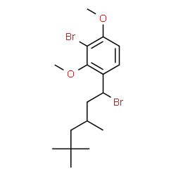 ChemSpider 2D Image | 2-Bromo-4-(1-bromo-3,5,5-trimethylhexyl)-1,3-dimethoxybenzene | C17H26Br2O2