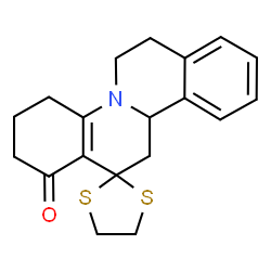ChemSpider 2D Image | 3',4',6',7',11b',12'-Hexahydrospiro[1,3-dithiolane-2,13'-isoquinolino[2,1-a]quinolin]-1'(2'H)-one | C19H21NOS2