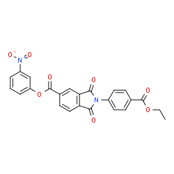 ChemSpider 2D Image | 3-Nitrophenyl 2-[4-(ethoxycarbonyl)phenyl]-1,3-dioxo-5-isoindolinecarboxylate | C24H16N2O8