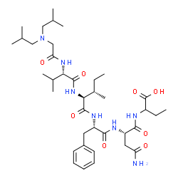 ChemSpider 2D Image | N,N-Diisobutylglycyl-L-valyl-L-isoleucyl-L-phenylalanyl-N~1~-(1-carboxypropyl)-L-aspartamide | C38H63N7O8