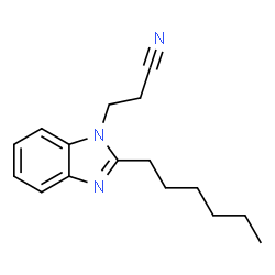ChemSpider 2D Image | 3-(2-Hexyl-1H-benzimidazol-1-yl)propanenitrile | C16H21N3
