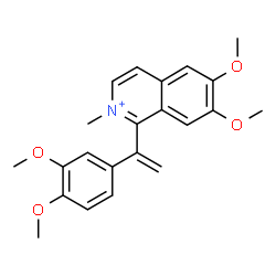 ChemSpider 2D Image | 1-[1-(3,4-Dimethoxyphenyl)vinyl]-6,7-dimethoxy-2-methylisoquinolinium | C22H24NO4