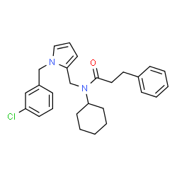 ChemSpider 2D Image | N-{[1-(3-Chlorobenzyl)-1H-pyrrol-2-yl]methyl}-N-cyclohexyl-3-phenylpropanamide | C27H31ClN2O