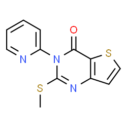 ChemSpider 2D Image | 2-(Methylsulfanyl)-3-(2-pyridinyl)thieno[3,2-d]pyrimidin-4(3H)-one | C12H9N3OS2
