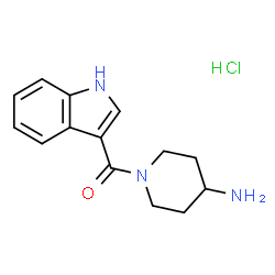 ChemSpider 2D Image | (4-aminopiperidin-1-yl)(1H-indol-3-yl)methanone hydrochloride | C14H18ClN3O