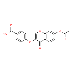 ChemSpider 2D Image | 4-[(7-Acetoxy-4-oxo-4H-chromen-3-yl)oxy]benzoic acid | C18H12O7