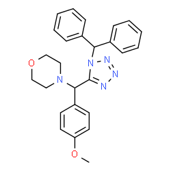 ChemSpider 2D Image | 4-{[1-(Diphenylmethyl)-1H-tetrazol-5-yl](4-methoxyphenyl)methyl}morpholine | C26H27N5O2