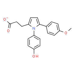 ChemSpider 2D Image | 3-[1-(4-Hydroxyphenyl)-5-(4-methoxyphenyl)-1H-pyrrol-2-yl]propanoate | C20H18NO4